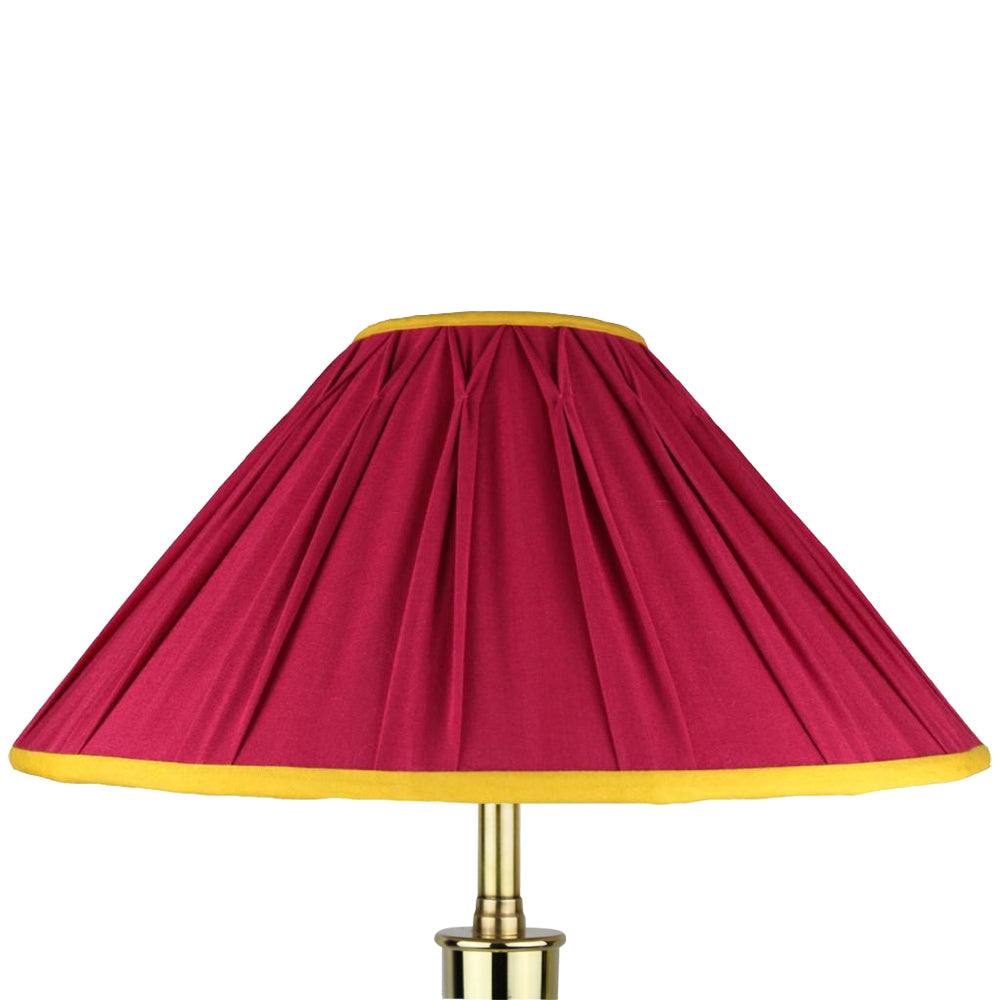 Coolie. Tulip Red / Golden Glow Trim. Box/Smocked Pleats.