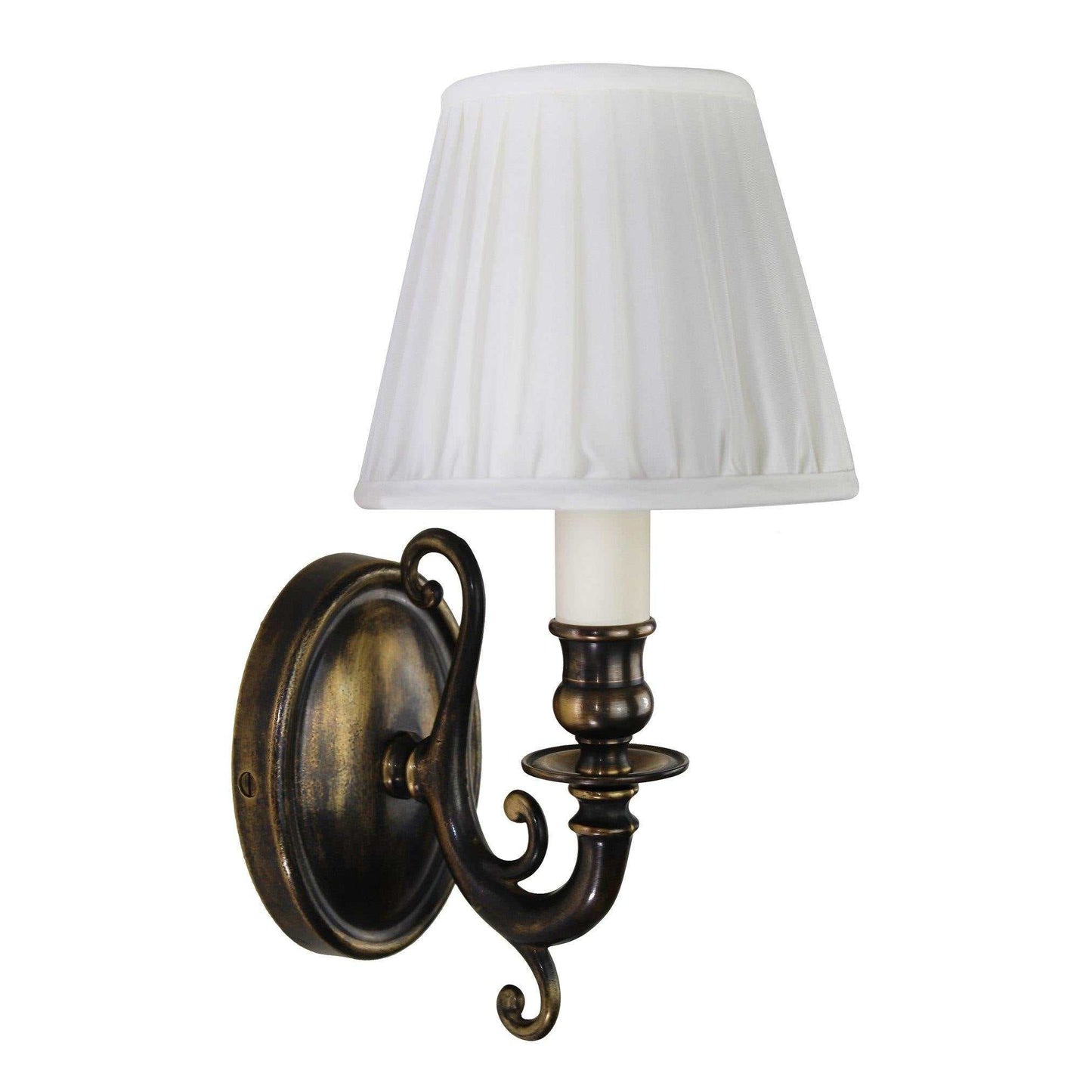 Venice Wall Light antique brass with cream empire pleated shade elegant wall lamp